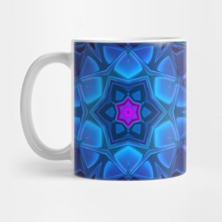 Mosaic Kaleidoscope Flower Purple and Blue Mug